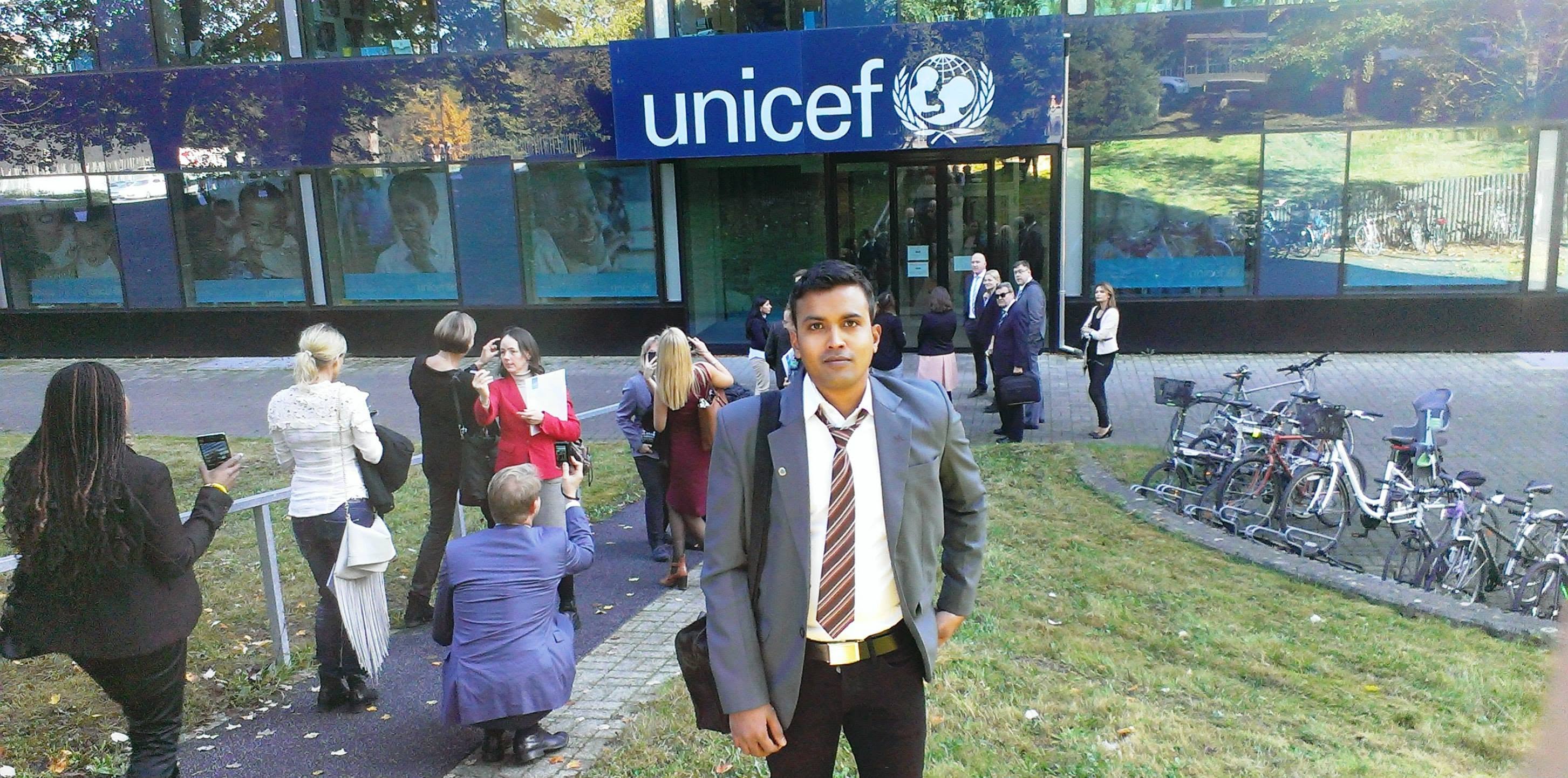 Vivek Noel Munigala visiting UNICEF representatives